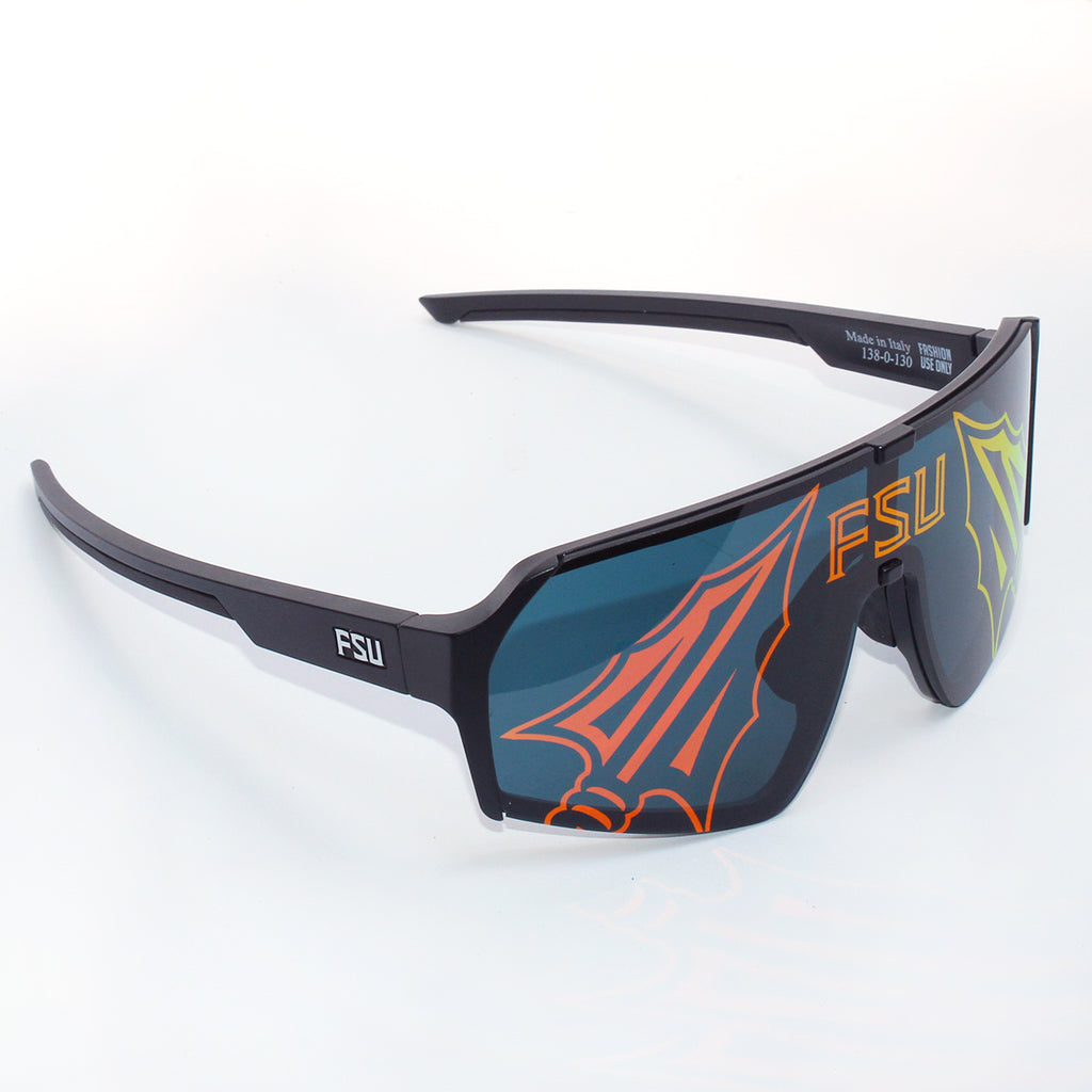 Ghost Vision FSU Arrowhead Lens Design Classic Shield Sunglasses - Black