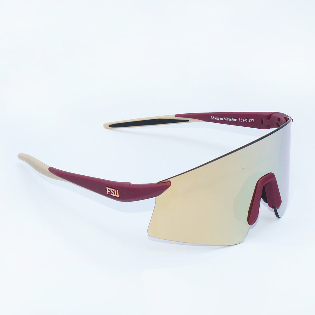 Ghost Vision Gold Lens Rimless Sunglasses - Garnet/Gold