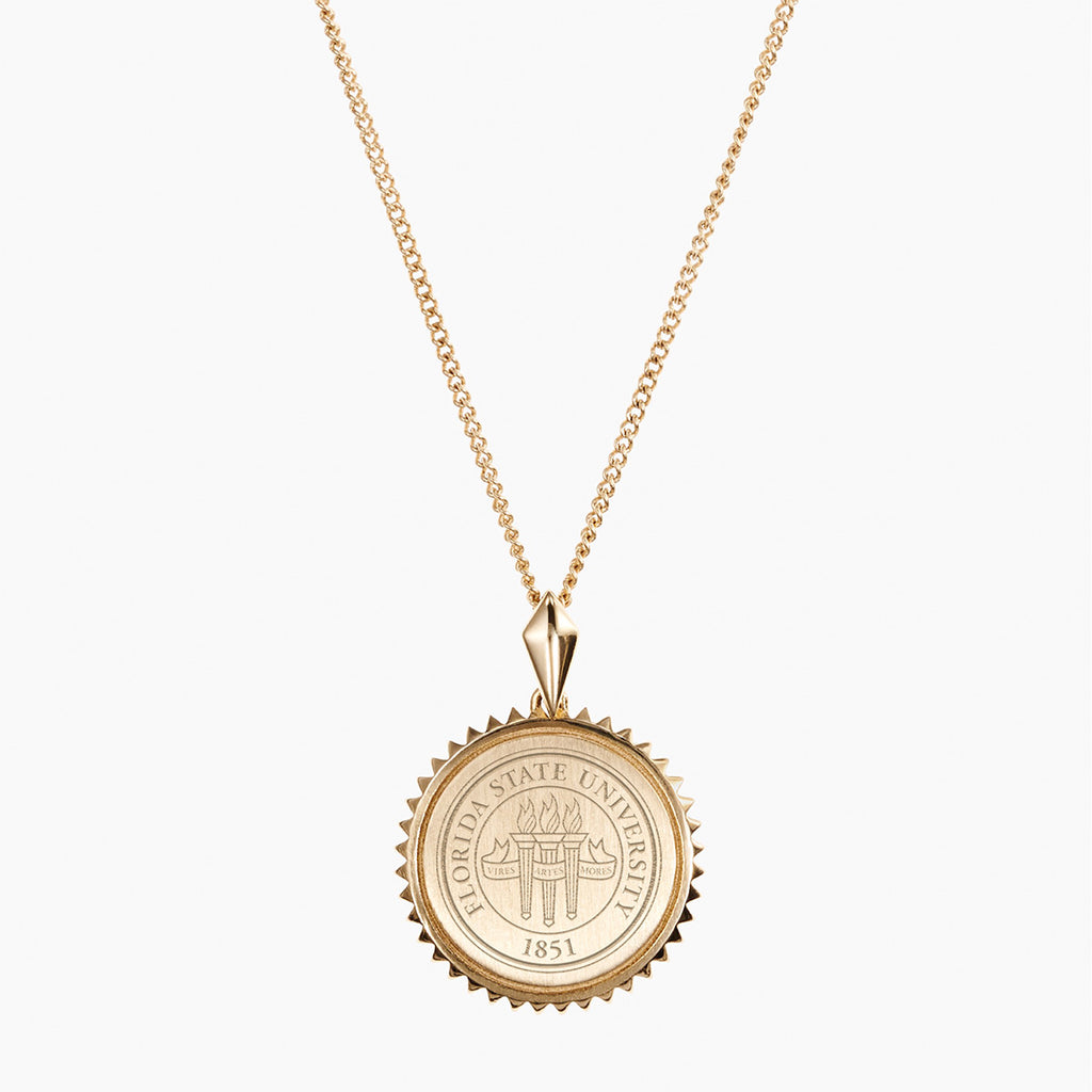 Kyle Cavan FSU Seal Sunburst Pendant with Cable Chain - Cavan Gold