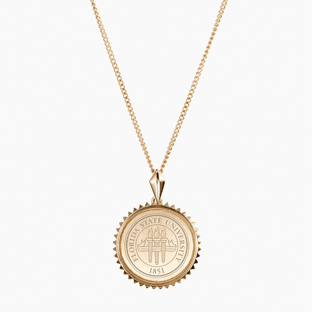 Kyle Cavan FSU Seal Sunburst Pendant with Cable Chain - Cavan Gold