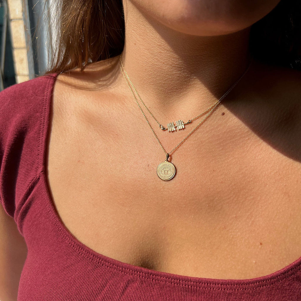 Kyle Cavan FSU Seal Sunburst Pendant with Cable Chain - Cavan Gold