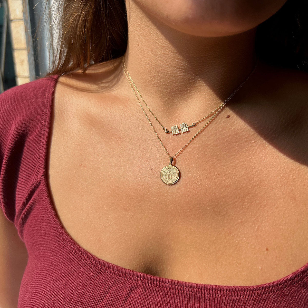 Kyle Cavan FSU Seal Sunburst Pendant with Cable Chain - Cavan Gold
