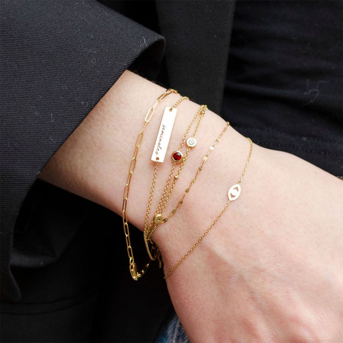 Kyle Cavan Seminoles Bar Cable Chain Bracelet - Cavan Gold