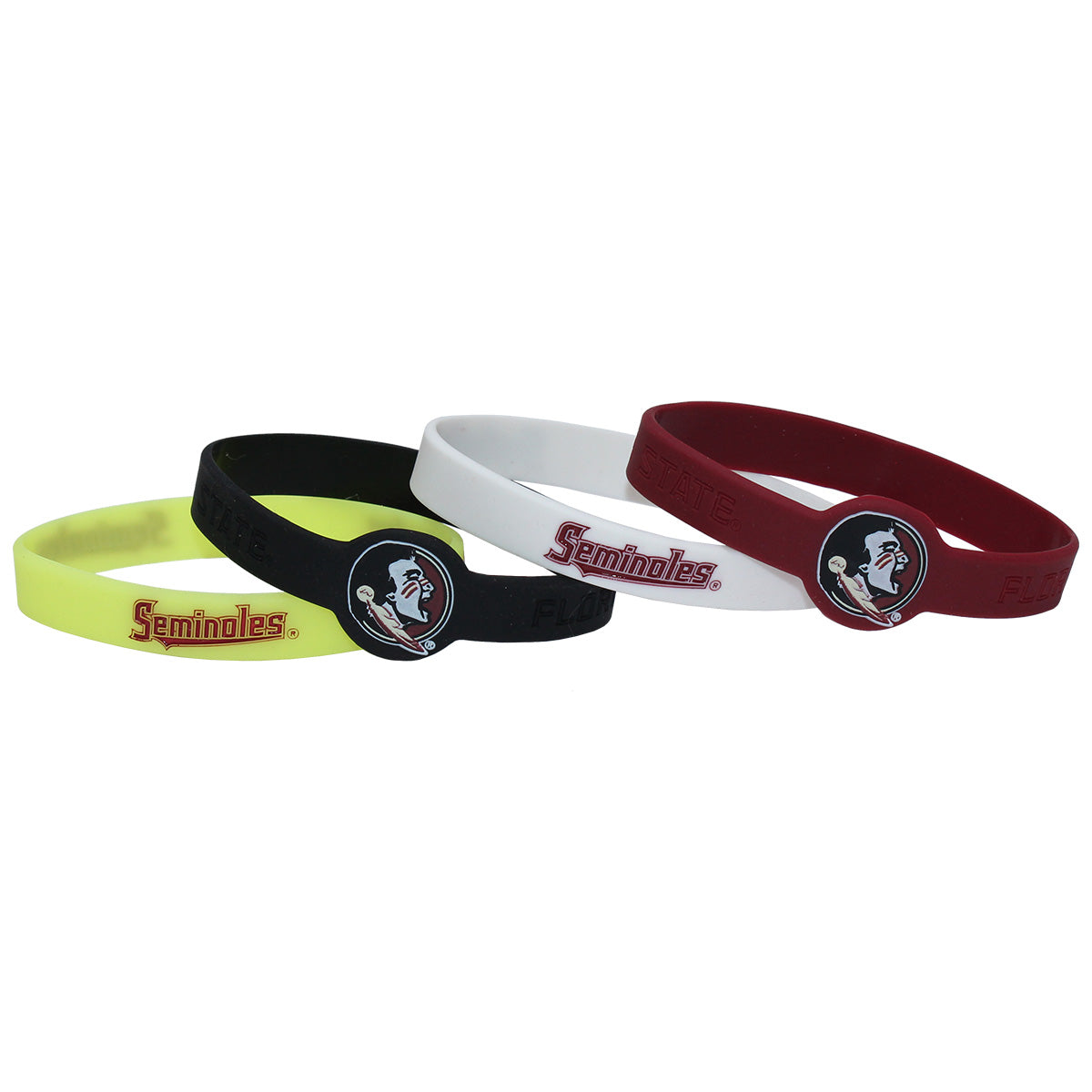 Aminco Seminole Logo/Seminoles Silicone Bracelet 4pk