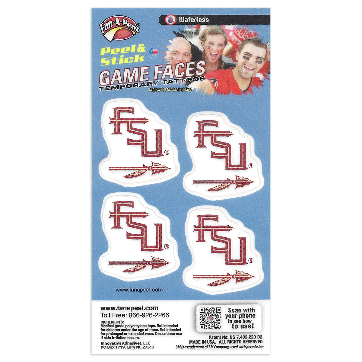 Innovative Adhesives Stacked FSU Spear Face Tattoos