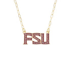 Canvas Rhinestone FSU 16" Chain Necklace - Gold