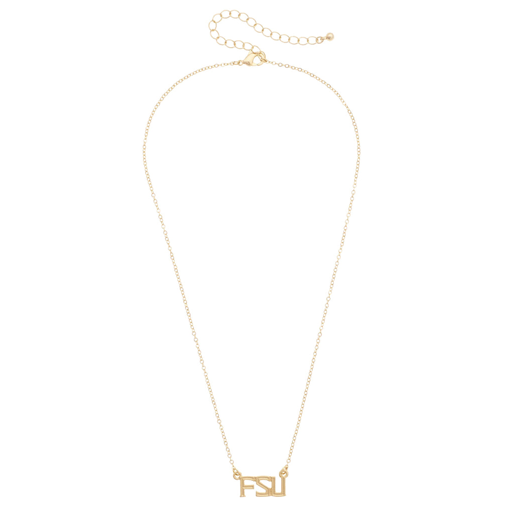 Canvas FSU 16" Necklace - Matte Gold