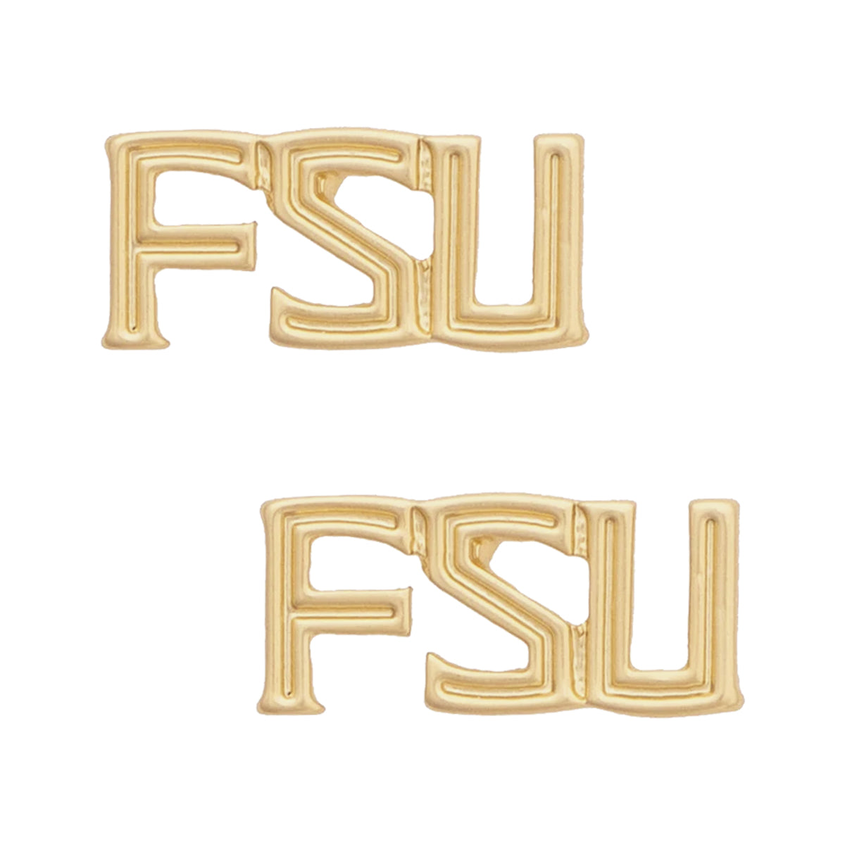 Canvas FSU Stud Earrings - Matte Gold