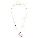 Canvas Stacked FSU 16" Beaded Necklace - Gold