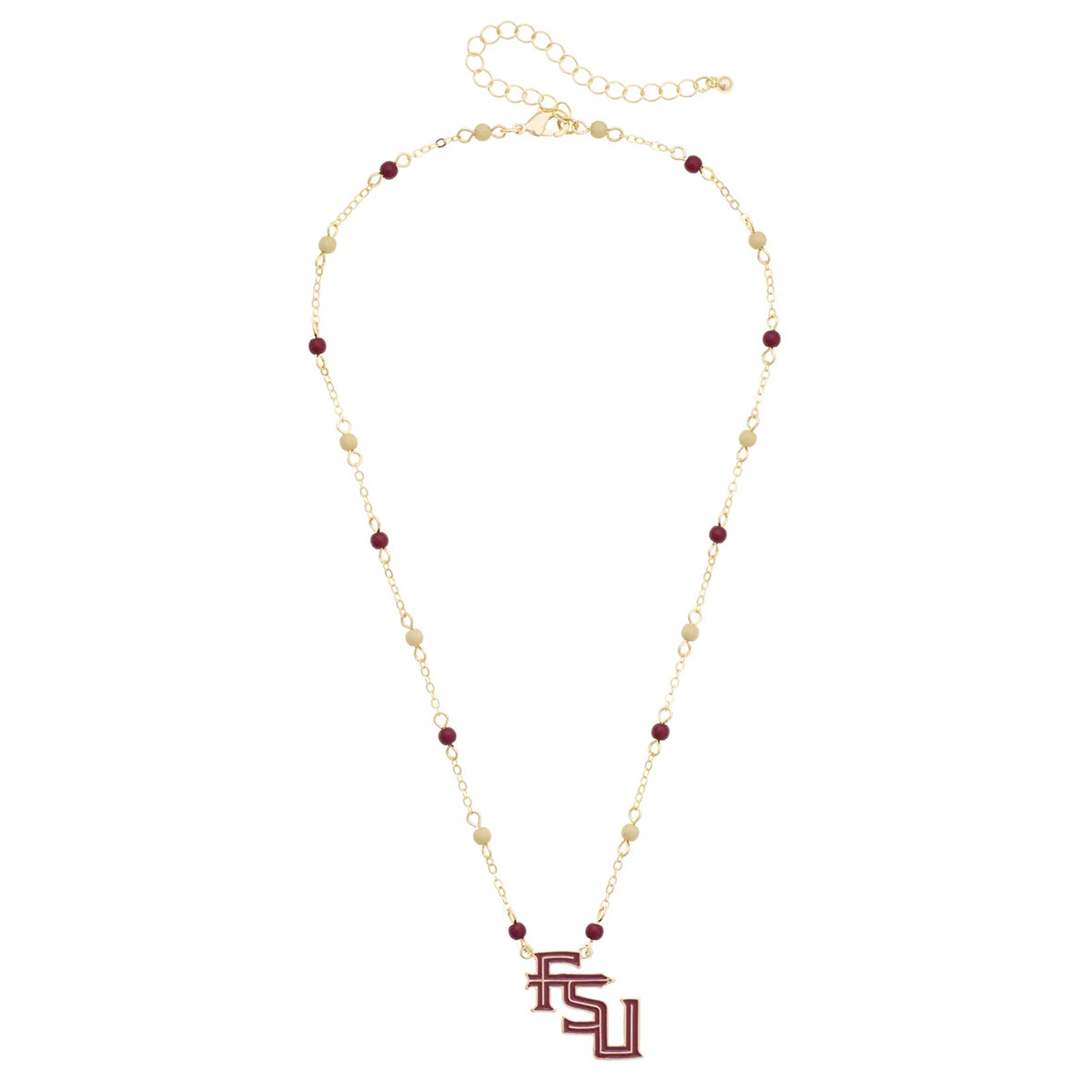 Canvas Stacked FSU 16" Beaded Necklace - Gold