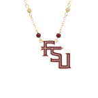 Canvas Stacked FSU 16" Beaded Necklace - Gold