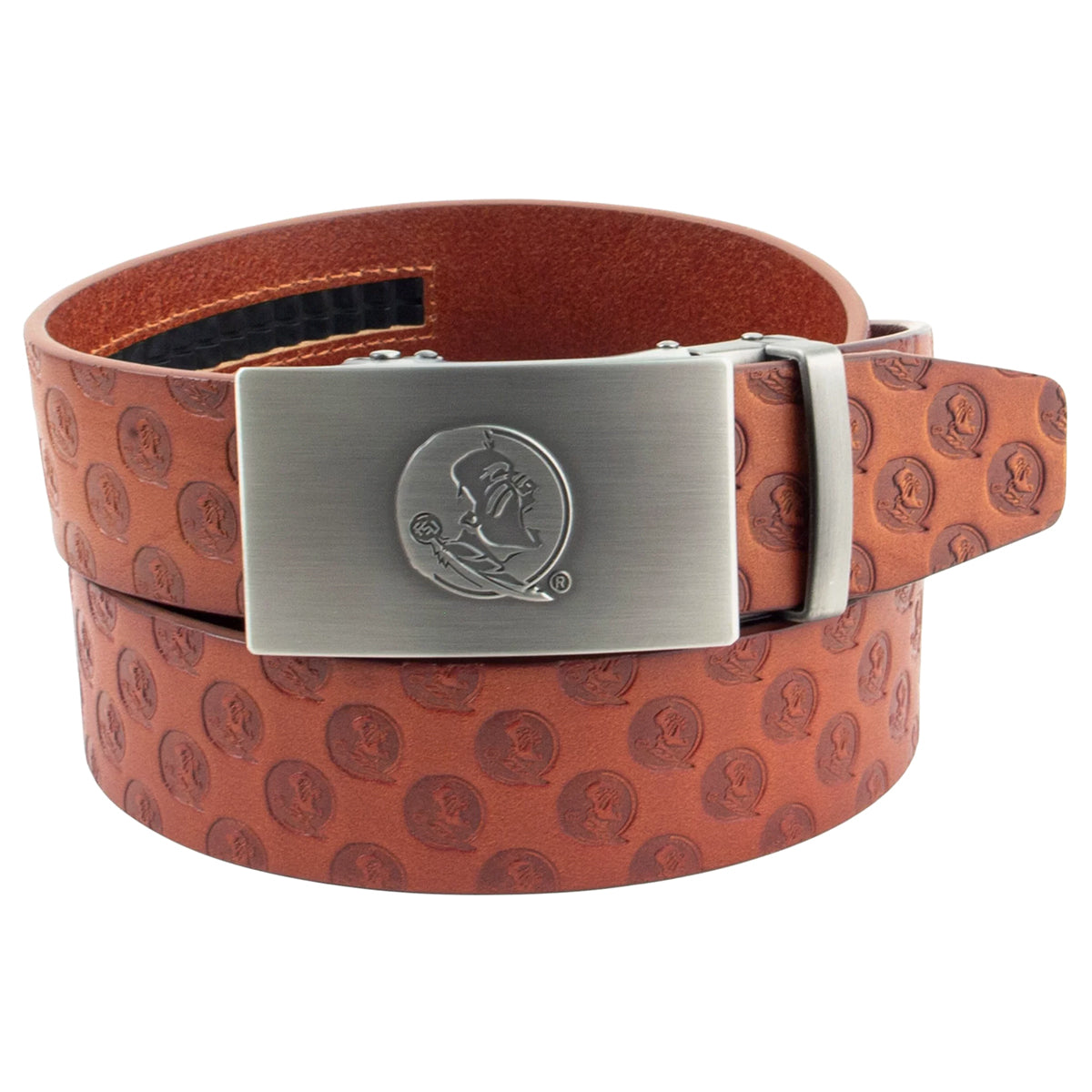 Eagles Wings Seminole Logo Design Cut to Size Ratchet Belt - Tan