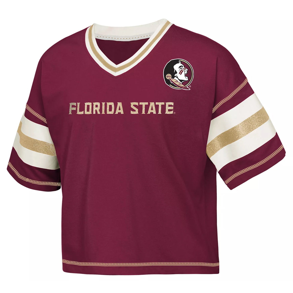 Outerstuff Youth Girl's Florida State Seminole Logo Short Sleeve T-shirt - Garnet
