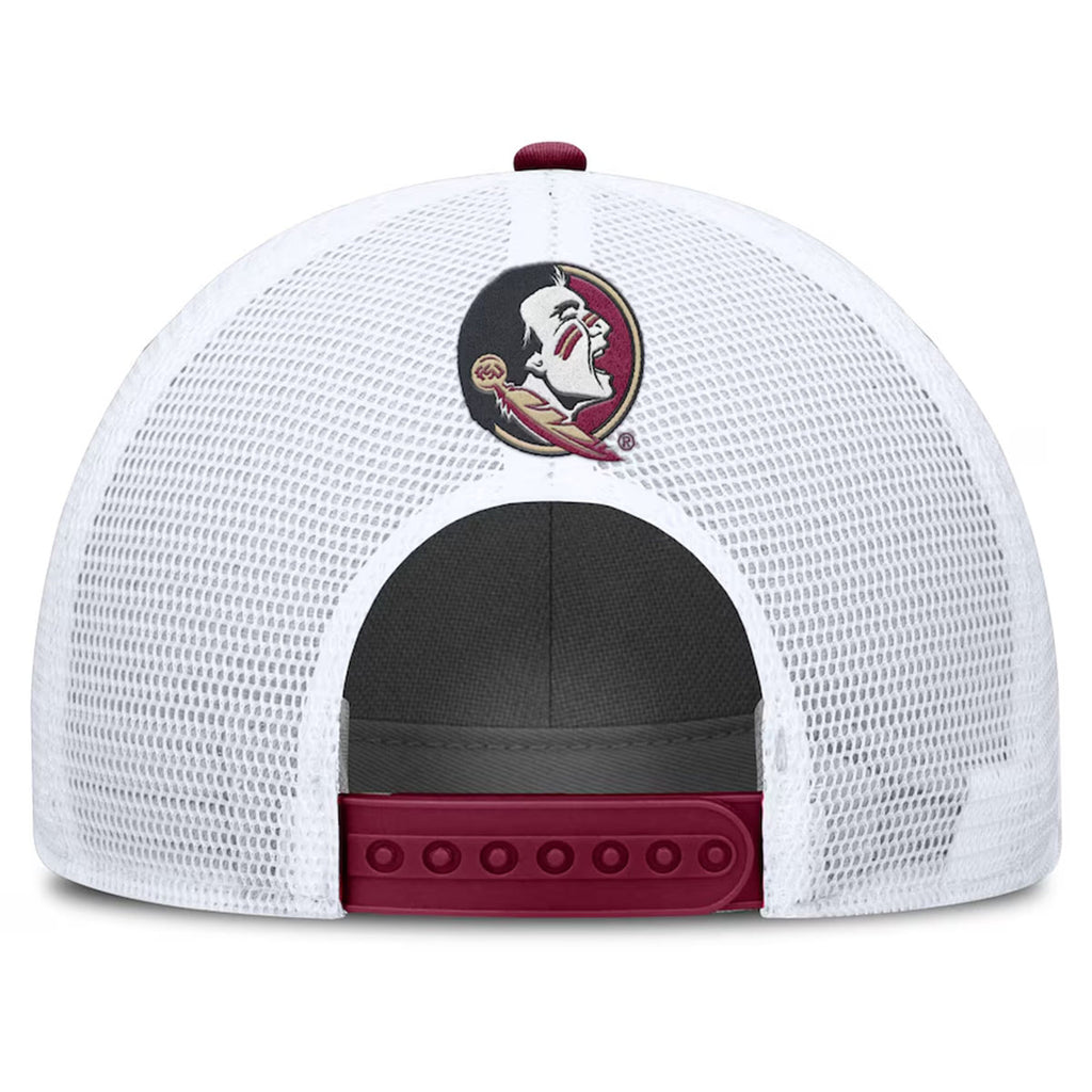 Nike Youth Florida State Seminoles Patch Adjustable Rise Trucker Hat - Garnet/White
