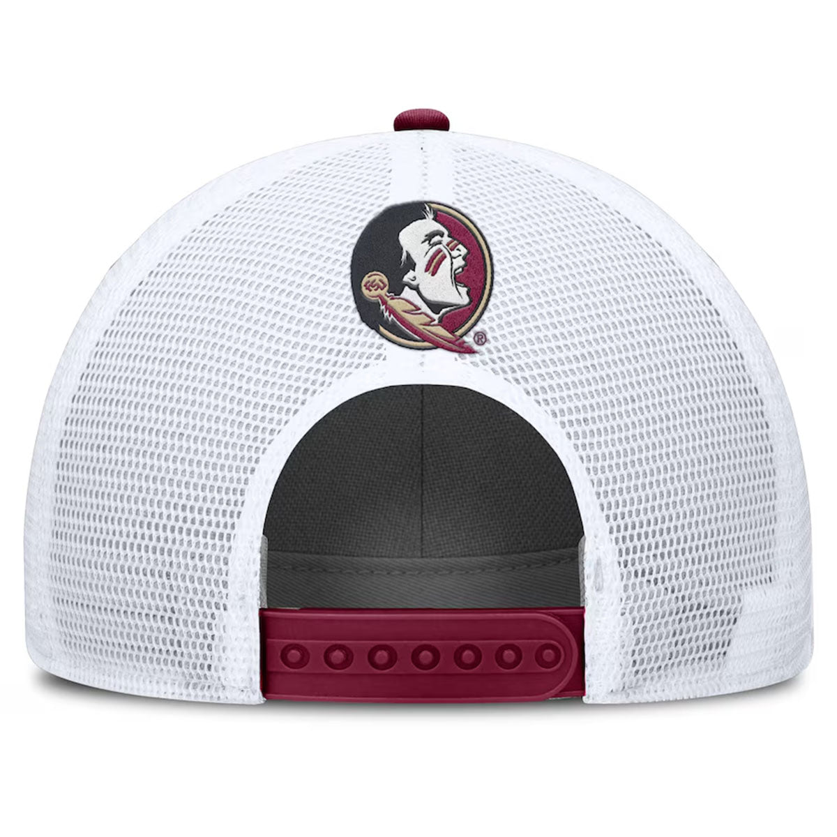 Nike Youth Florida State Seminoles Patch Adjustable Rise Trucker Hat - Garnet/White