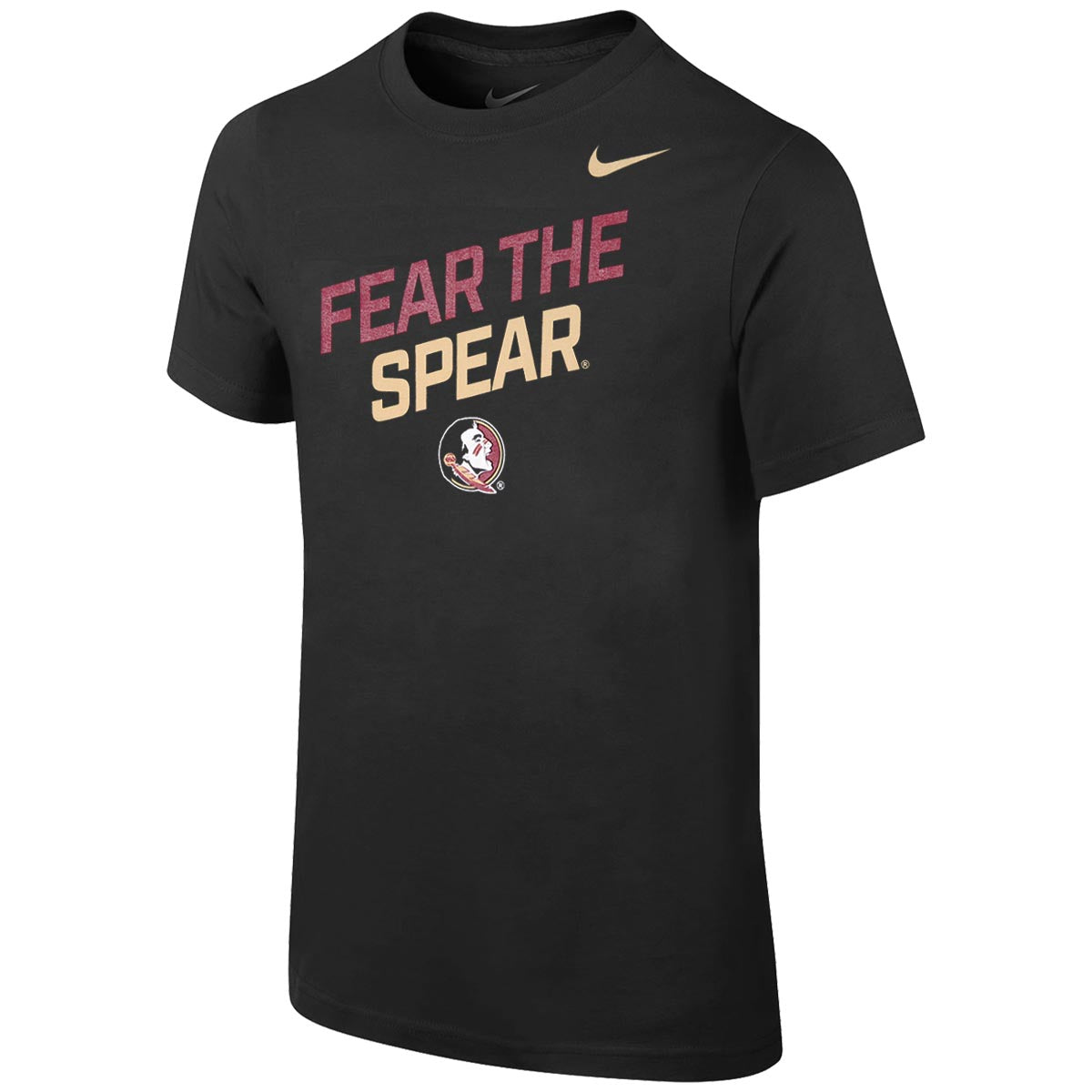 Nike Youth Fear the Spear/Seminole Logo Short Sleeve T-shirt - Black