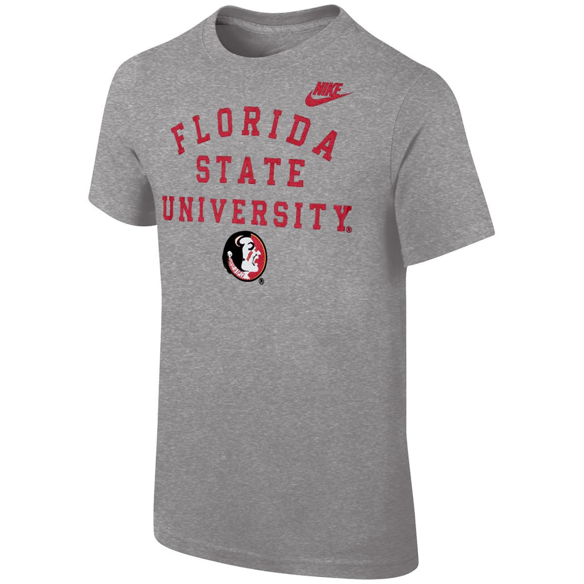 Nike Youth Vault Florida State University/Seminole Logo Short Sleeve T-shirt - Dark Grey Heather