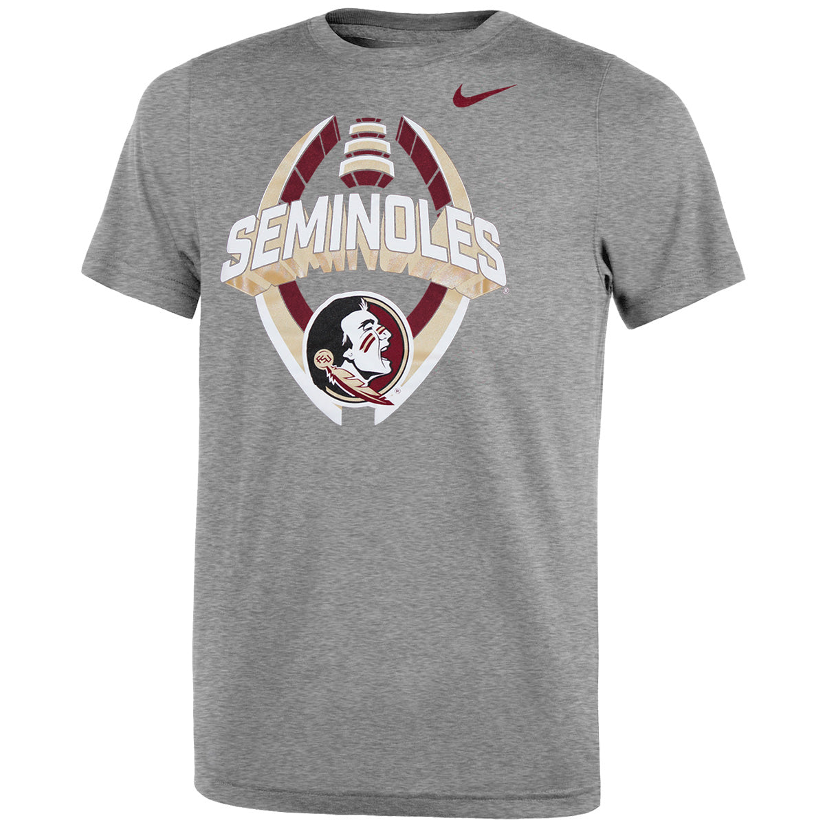 Nike Youth Seminoles/Seminole Logo Football Design Short Sleeve Legend T-shirt - Garnet