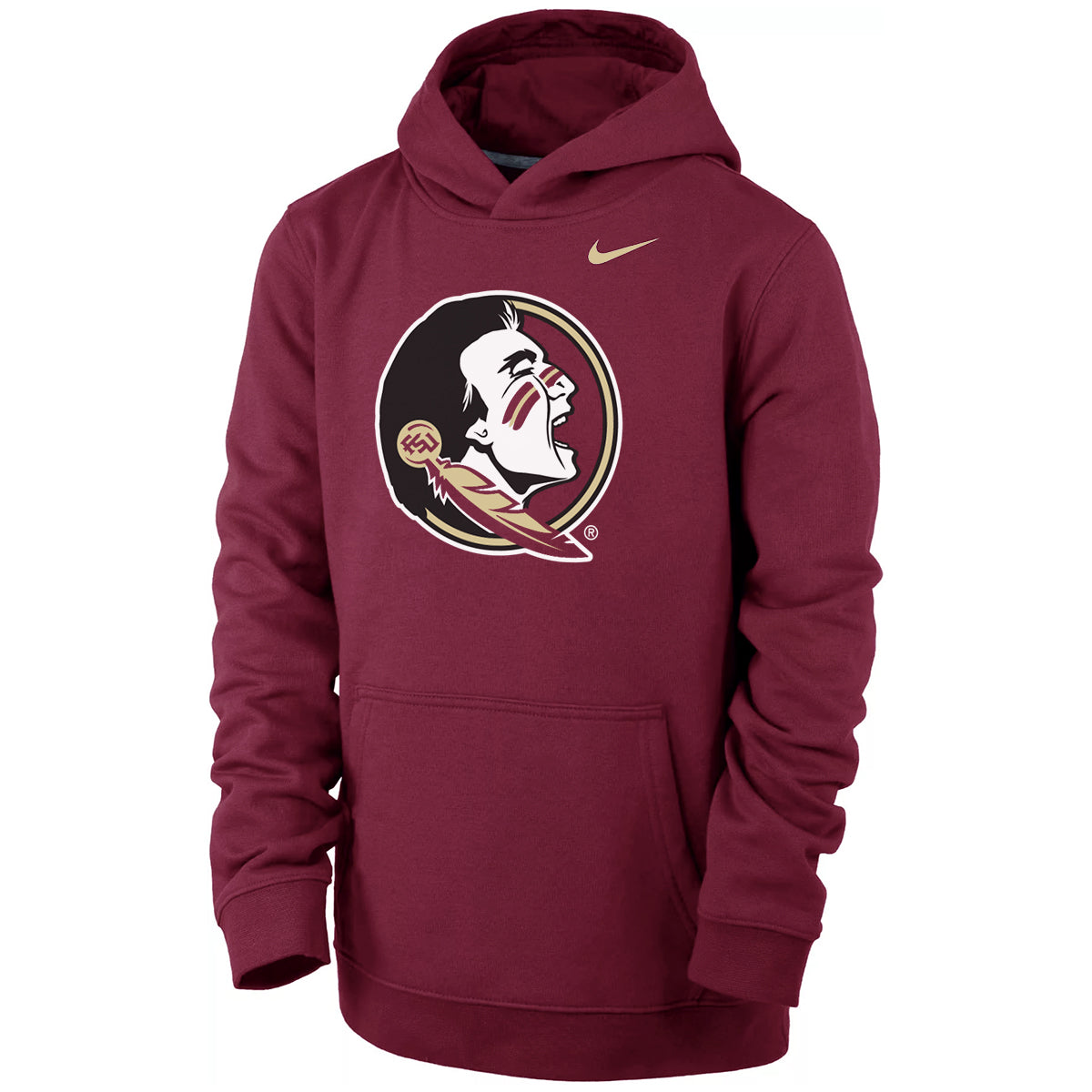 Nike Youth Seminole Logo Club Fleece Hood - Garnet