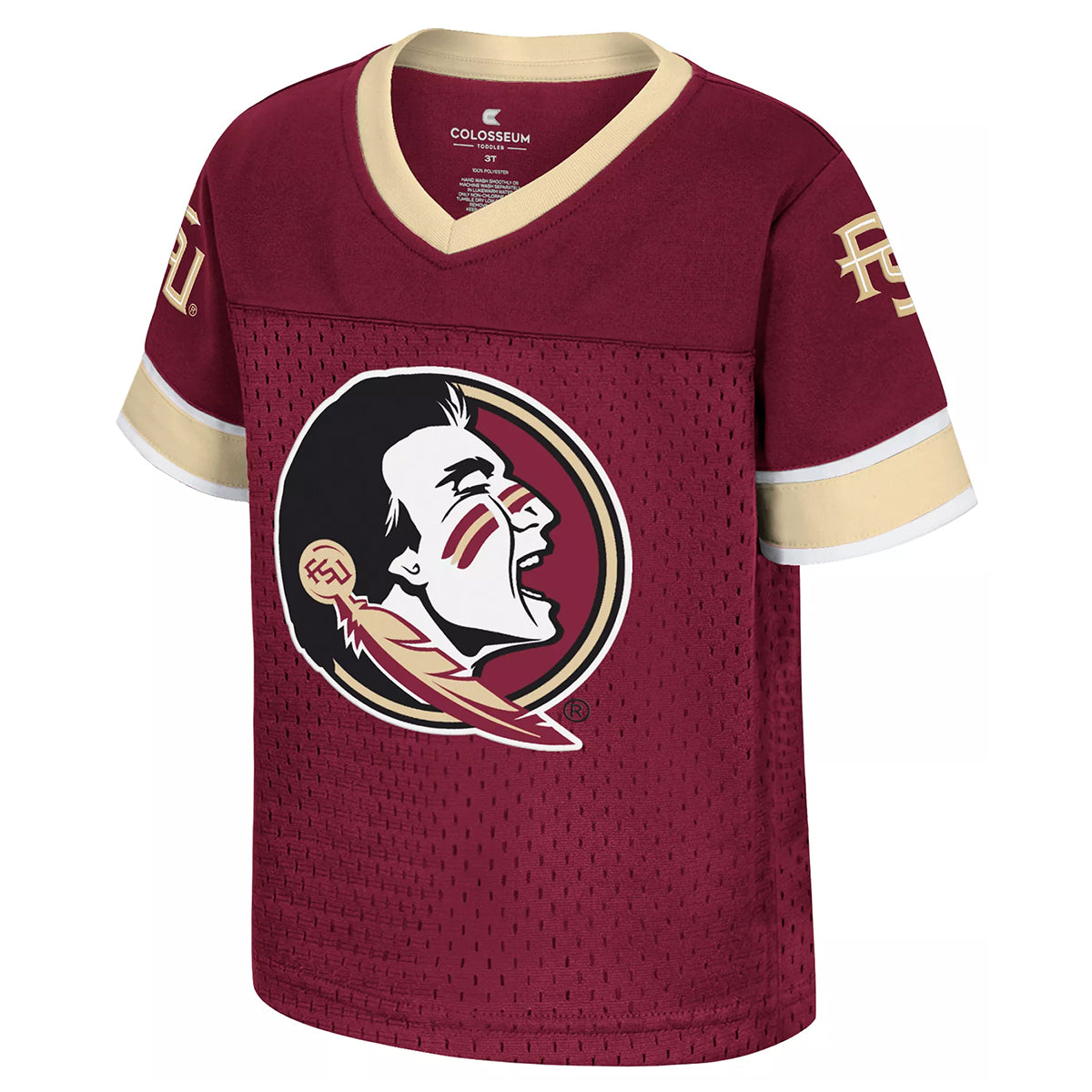 Colosseum Toddler Seminole Logo Football Jersey - Garnet