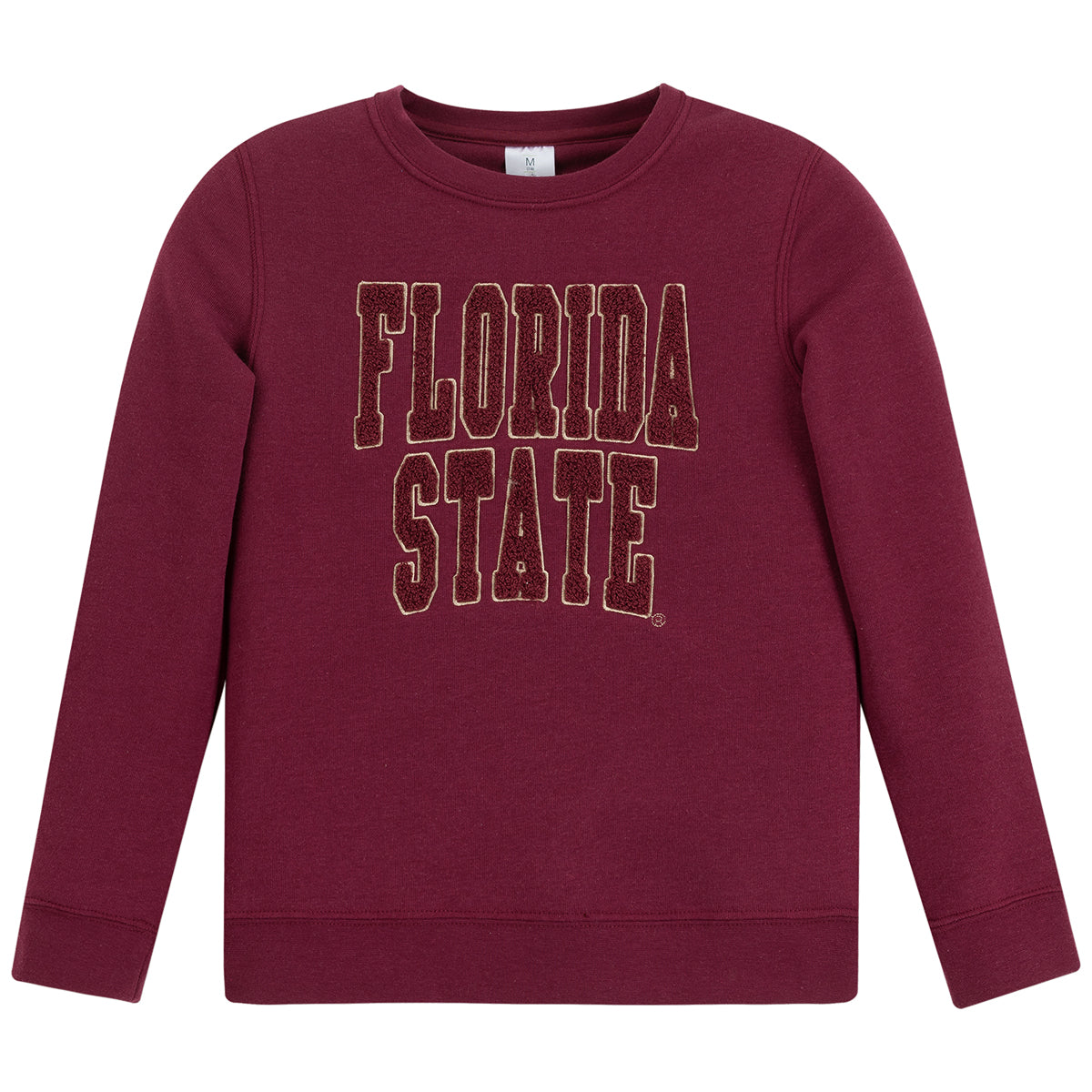 ZooZatz Youth Girl's Florida State Chenille Design Fleece Crew - Garnet