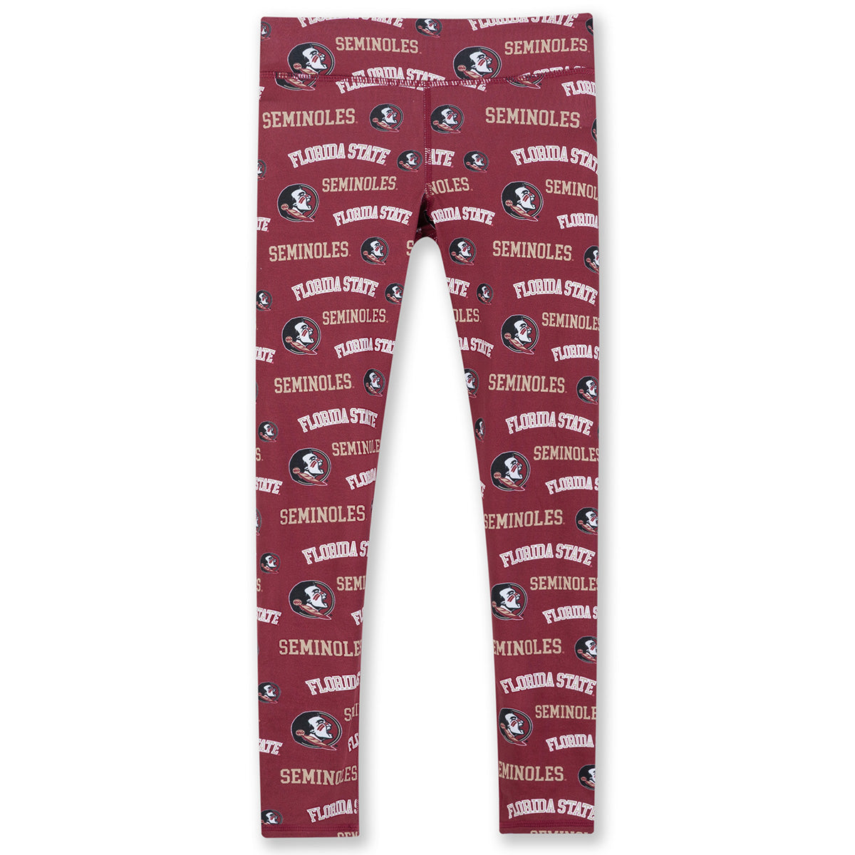 ZooZatz's Youth Girl's Seminole Logo/Florida State Seminoles Design Leggings - Garnet