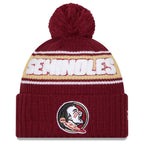 New Era Youth Seminoles/Seminole Logo Knit Pom Hat - Garnet/Gold