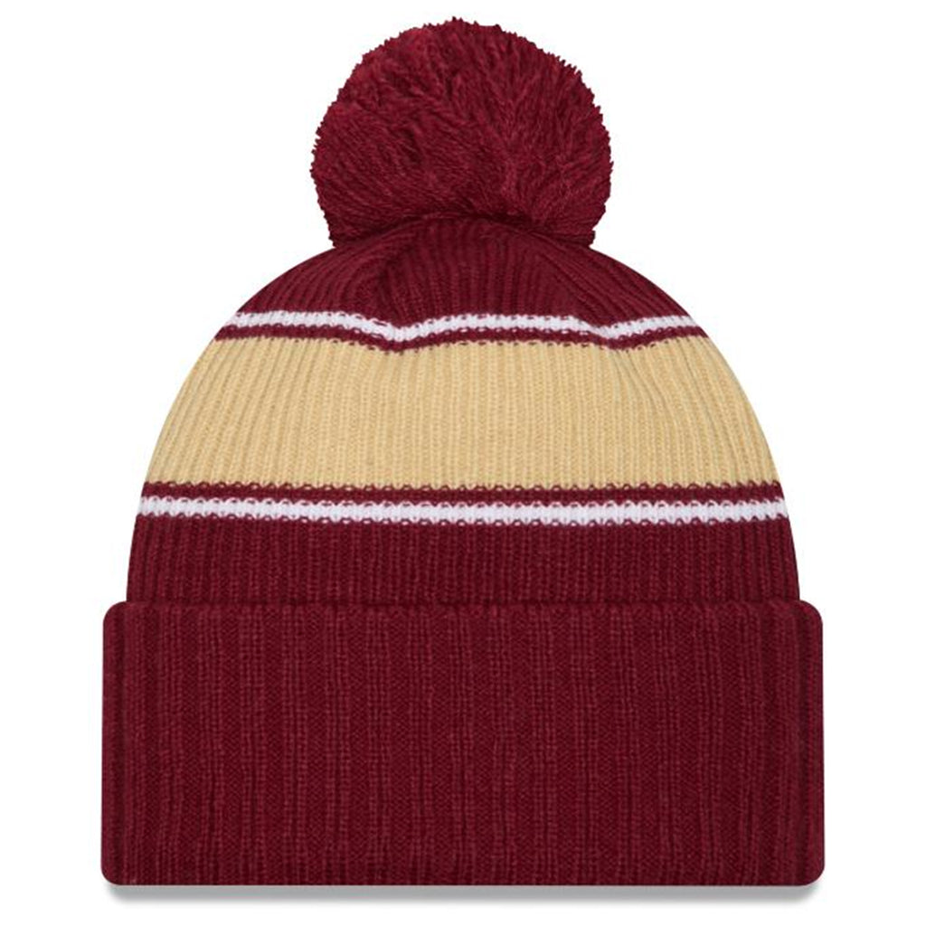 New Era Youth Seminoles/Seminole Logo Knit Pom Hat - Garnet/Gold