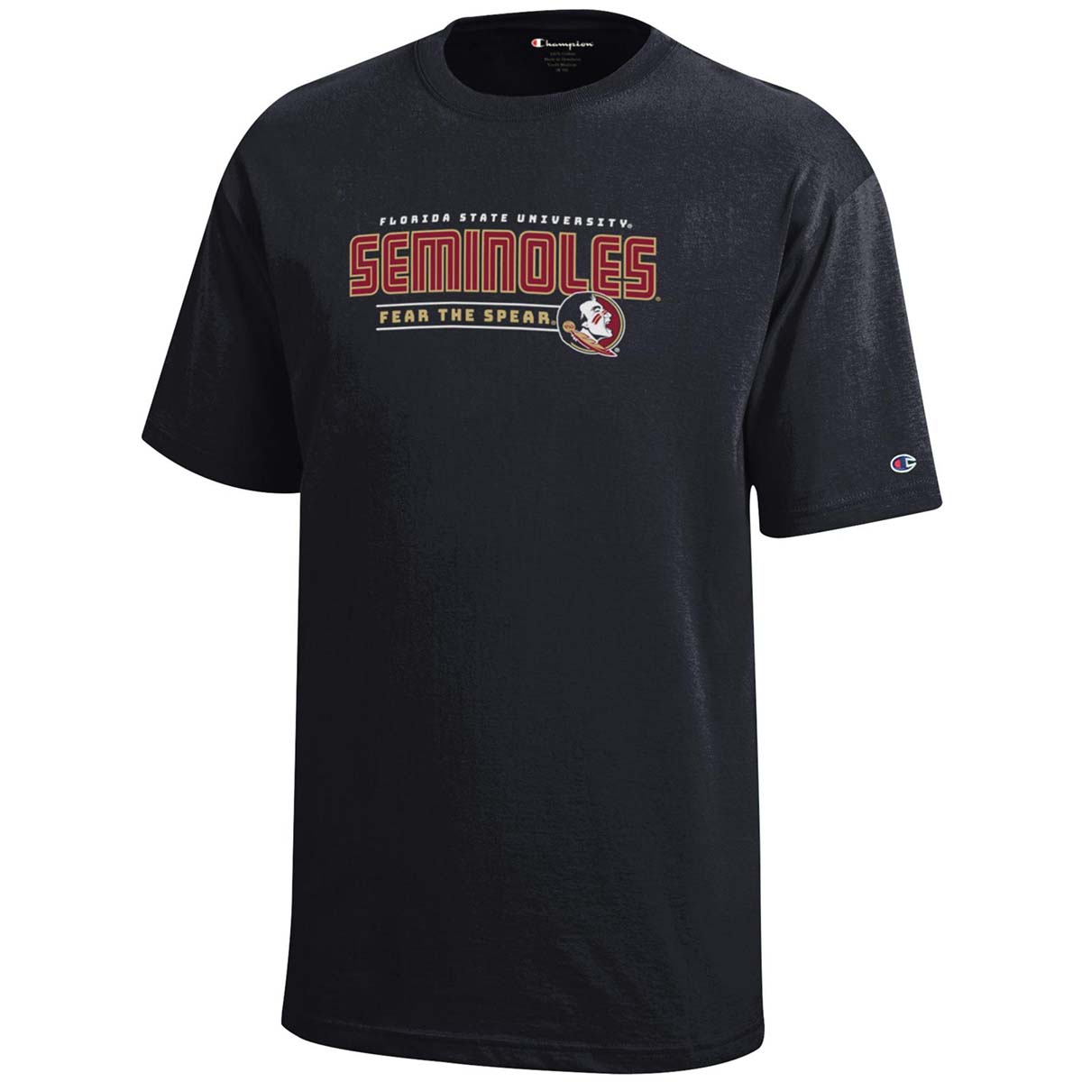 Champion Youth Florida State University Seminoles/Seminole Logo Design Short Sleeve T-shirt - Black