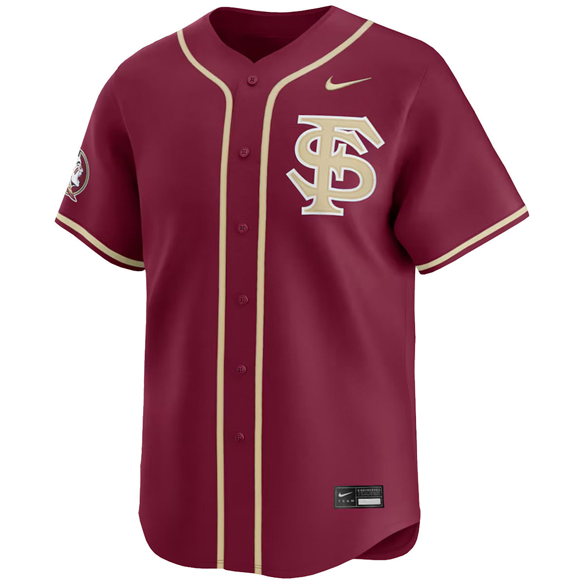 Nike Youth Interlocking FS Limited Full Button Baseball Jersey - Garnet