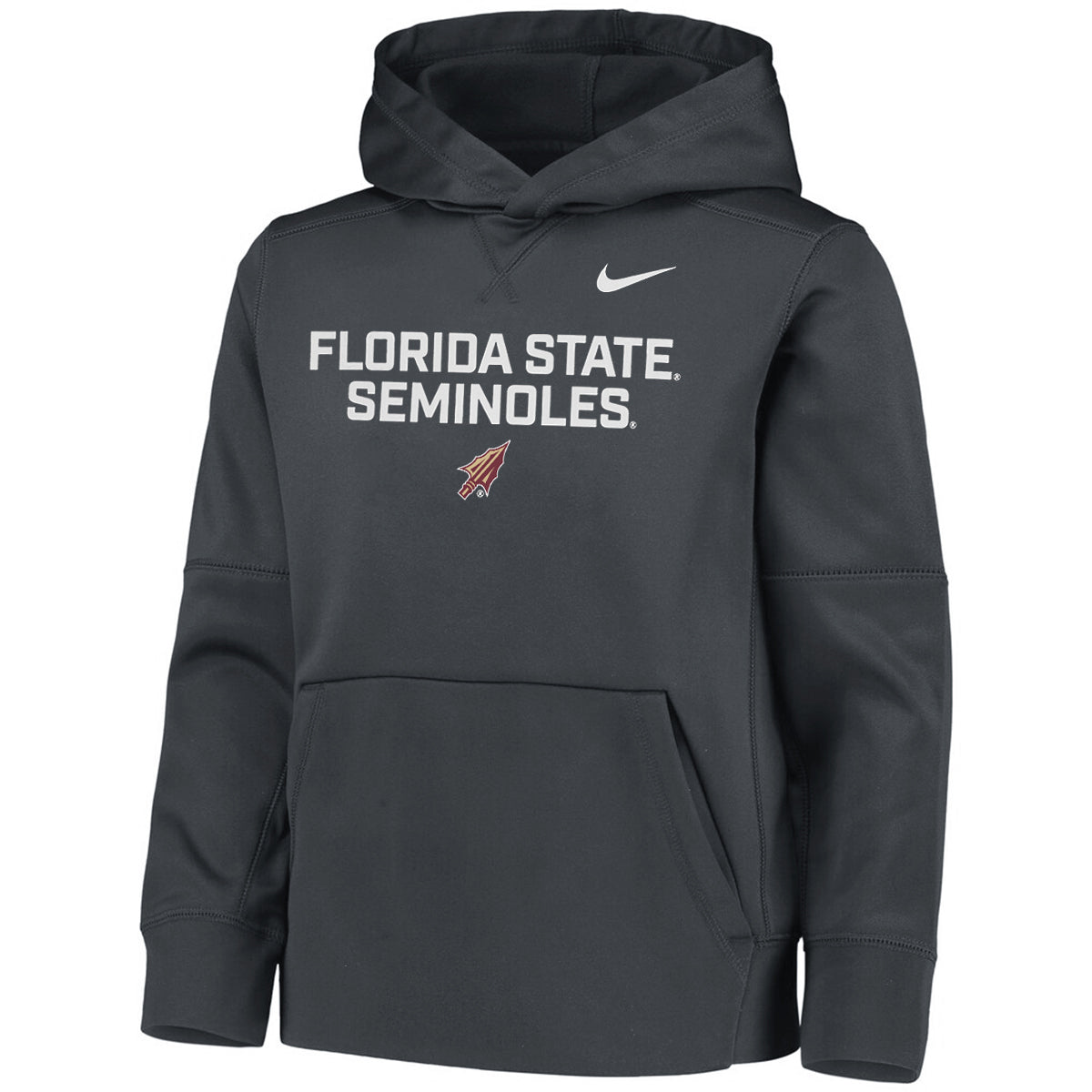 Nike Youth Florida State Seminoles Arrowhead Design Performance Hood - Anthracite