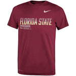 Nike Youth Florida State Design Short Sleeve Dri-fit Legend Performance T-shirt - Garnet