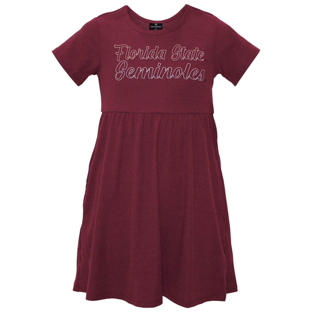 Colosseum Youth Girl's Florida State Seminoles Ribbed Dress - Garnet