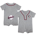 Colosseum Infant Seminole Logo Striped Baseball Romper - Grey
