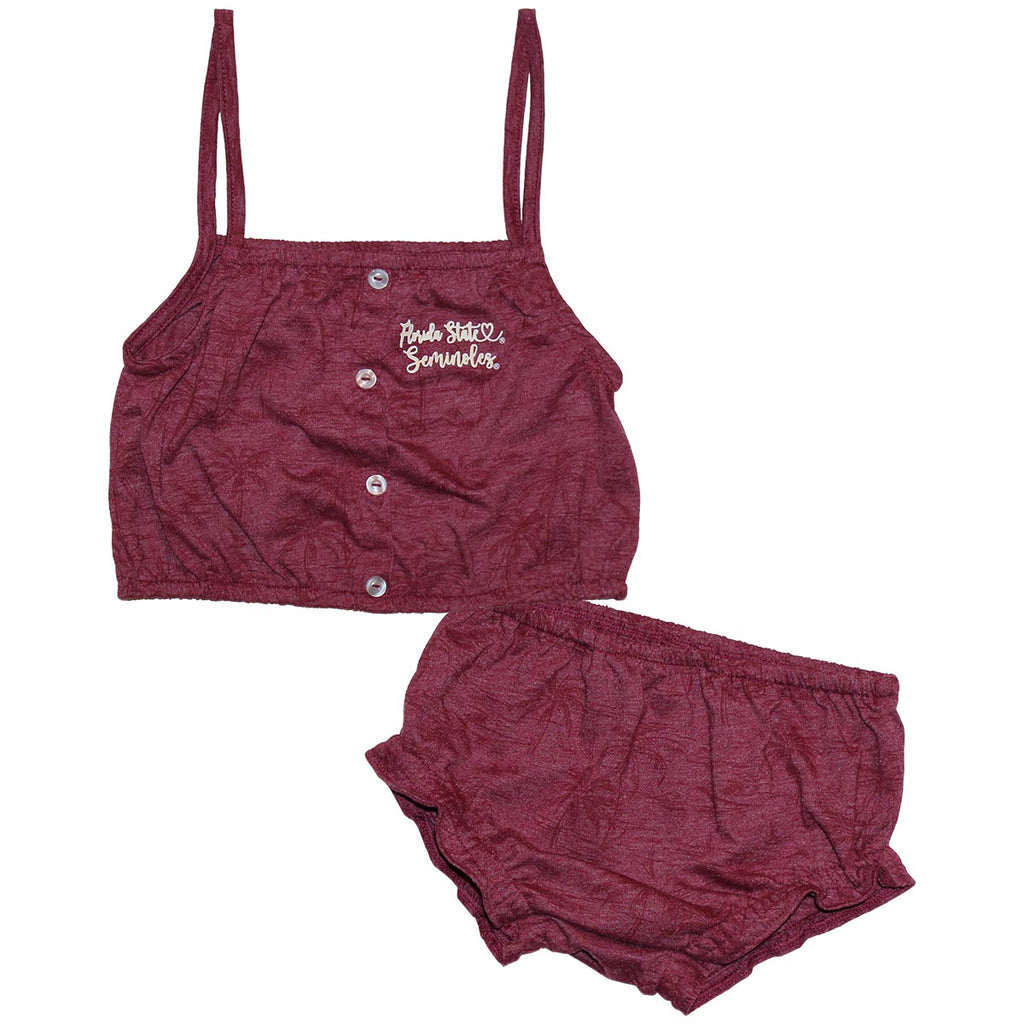 Colosseum Infant Florida State Seminoles Palm Print Tank/Bloomer Set - Garnet