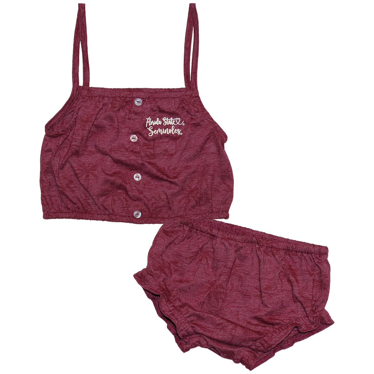 Colosseum Infant Florida State Seminoles Palm Print Tank/Bloomer Set - Garnet