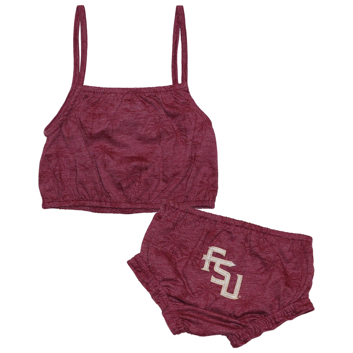 Colosseum Infant Florida State Seminoles Palm Print Tank/Bloomer Set - Garnet