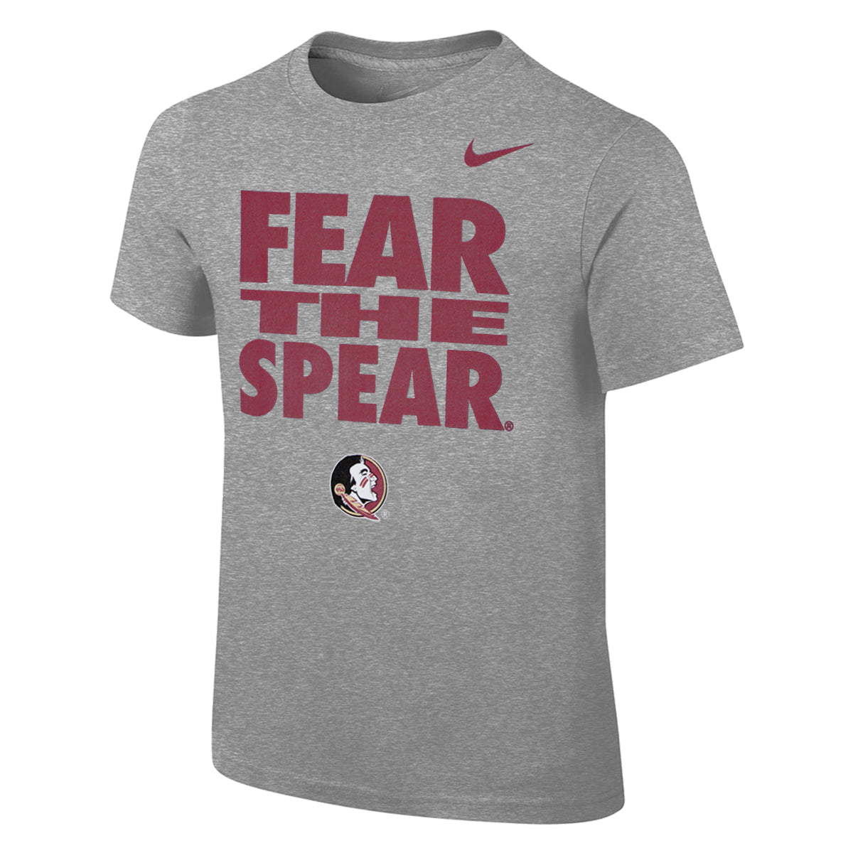 Nike Toddler Fear the Spear Seminole Logo Short Sleeve Cotton T-shirt - Grey