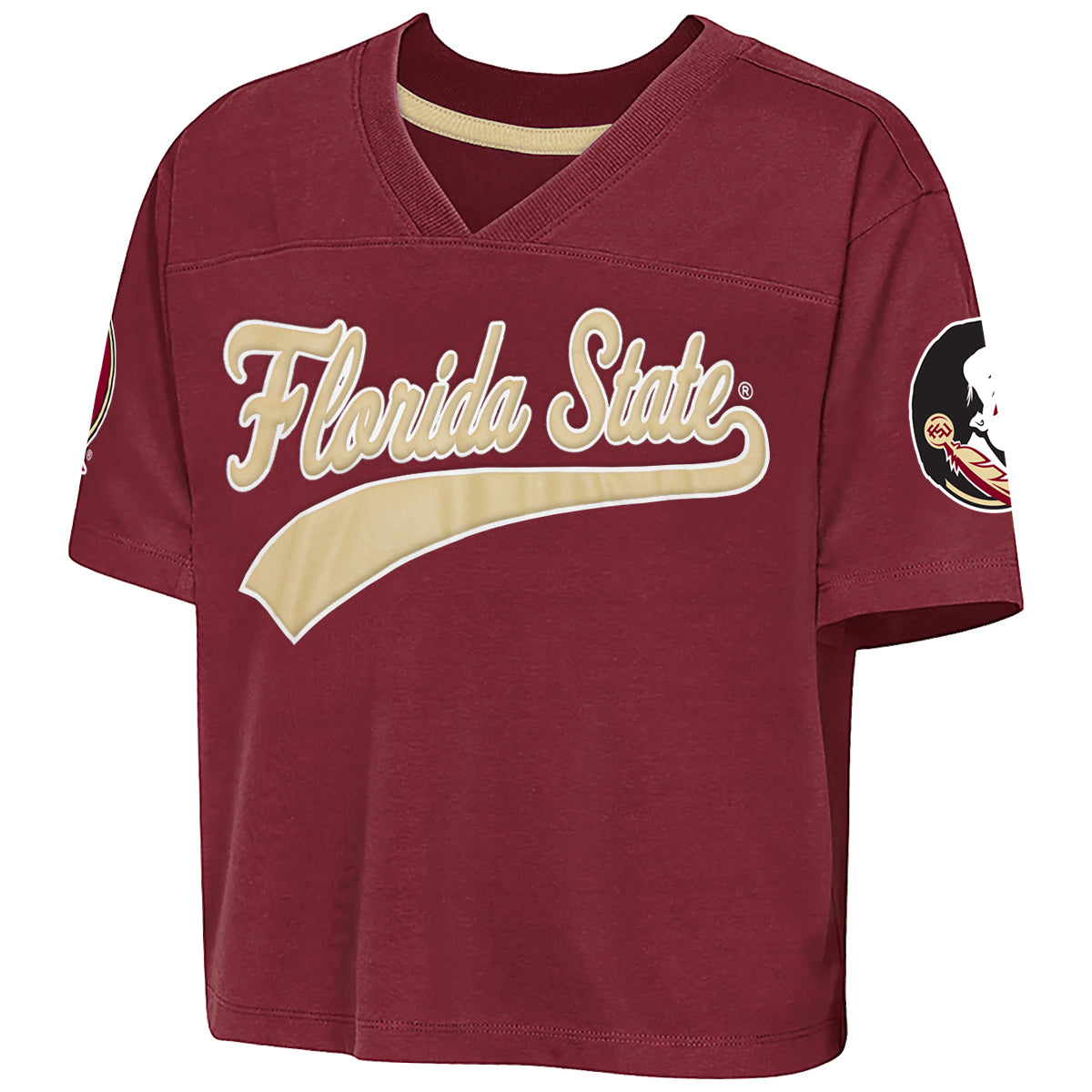 Outerstuff Girl's Florida State Cropped Football Top - Garnet