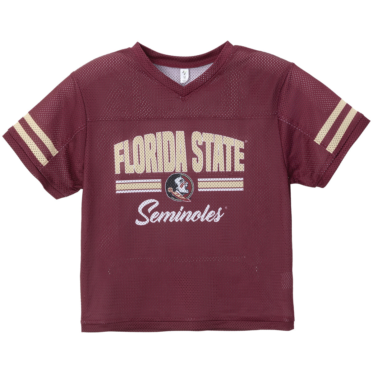 ZooZatz's Youth Girl's Florida State Seminoles Seminole Logo Stretch Mesh Jersey - Garnet