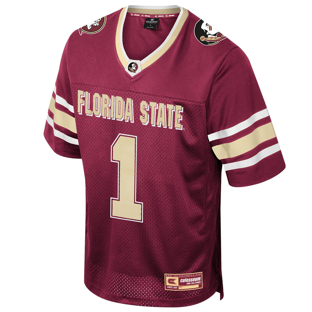 Colosseum Youth Florida State #1 Football Jersey - Garnet/Gold/White