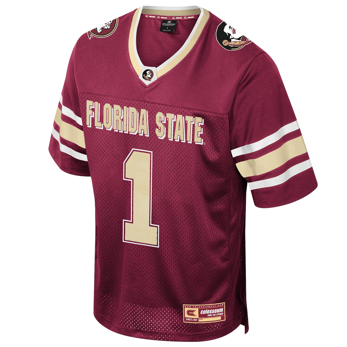 Colosseum Youth Florida State #1 Football Jersey - Garnet/Gold/White