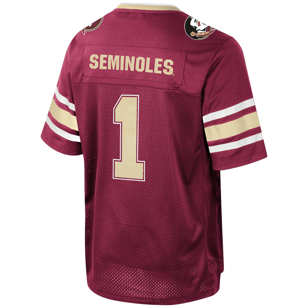 Colosseum Youth Florida State #1 Football Jersey - Garnet/Gold/White