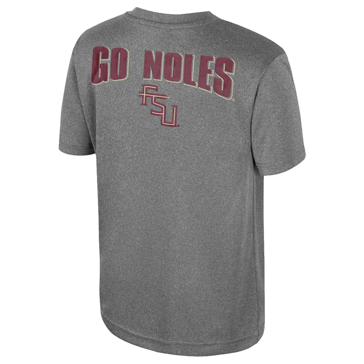 Colosseum Youth Florida State Seminoles/Seminole Logo Short Sleeve Performance T-shirt - Heather Charcoal