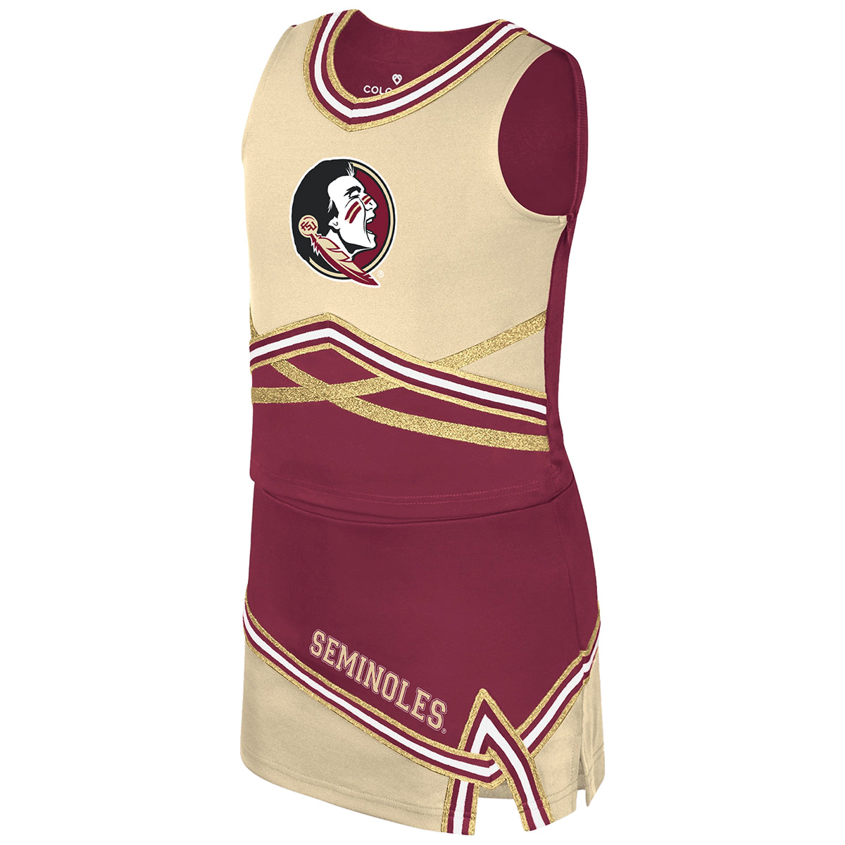 Colosseum Youth Girl's Seminole Logo 2pc Cheer Set - Garnet/Gold