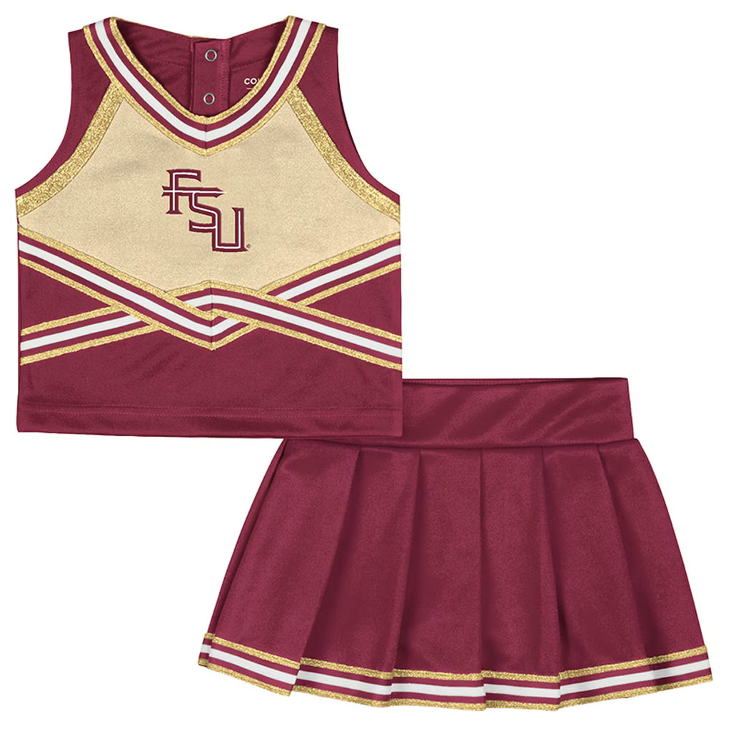 Colosseum Toddler Girl's Stacked FSU 2pc Cheer Set - Garnet/Gold