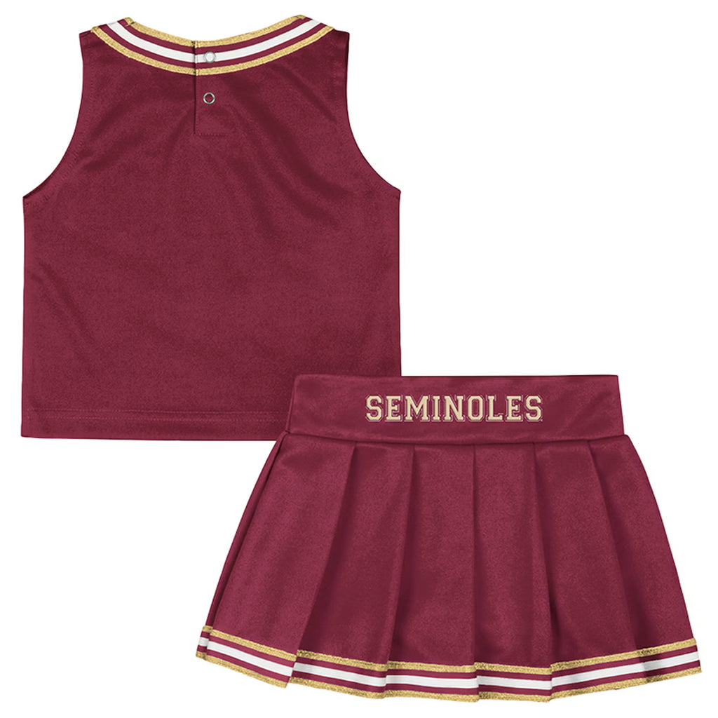 Colosseum Toddler Girl's Stacked FSU 2pc Cheer Set - Garnet/Gold