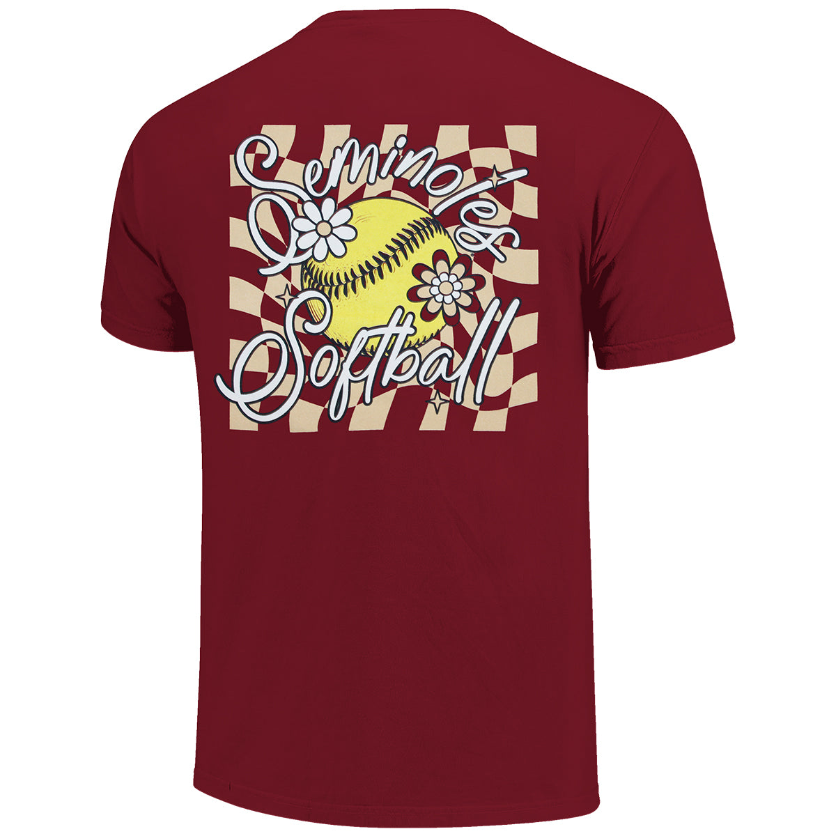 Image One Youth Seminoles Softball Interlocking FS Design Short Sleeve T-shirt - Garnet
