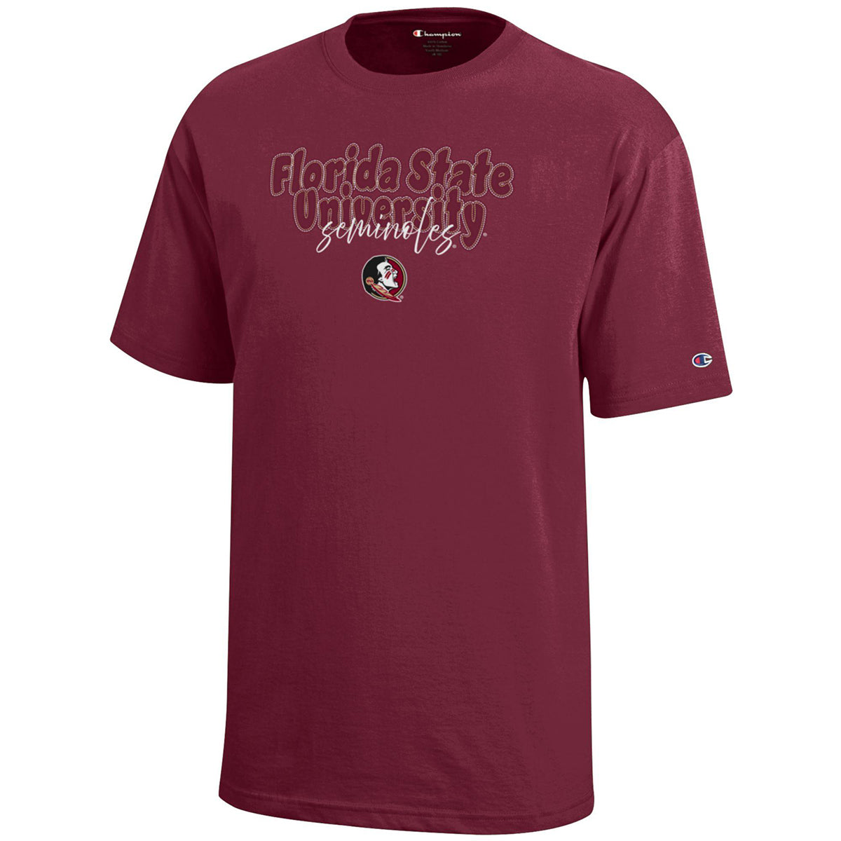 Champion Youth Florida State University Seminoles/Seminole Logo Design Short Sleeve T-shirt - Garnet