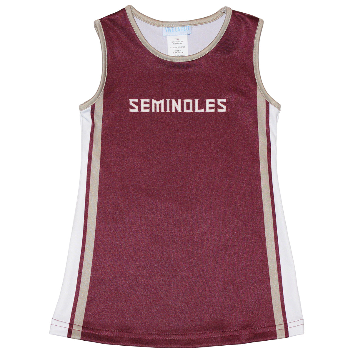 Vive La Fete Kids Seminoles A-Line Cheer Dress - Garnet/Gold/White